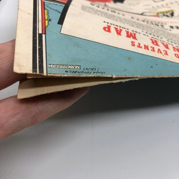 Vintage Stanley Turner New Dated Events WWII Map The Grolier Society Ltd. pub. - Picture 14 of 14